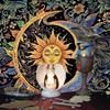 Moons and Sun Tarots Tablecloth Astrologys Witchcrafts Deck Cloth Wall Decoration