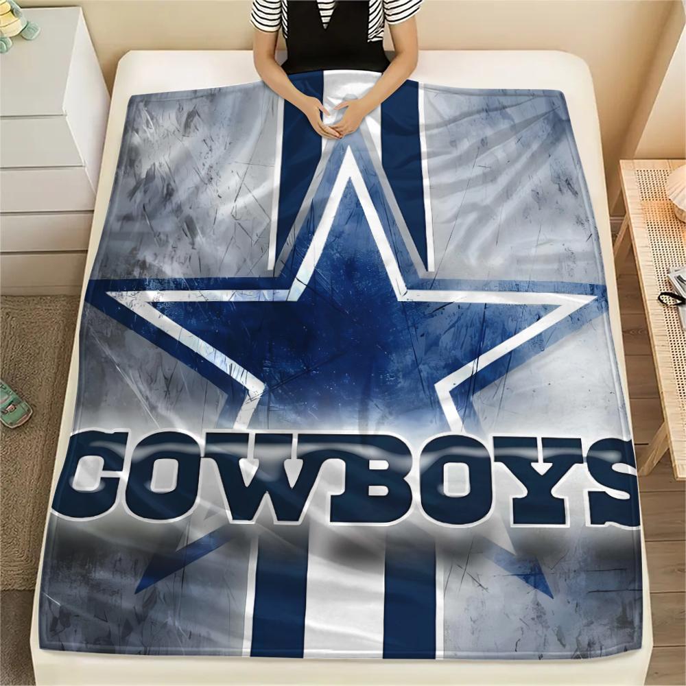 1Pc Cowboys Football Print Flannel Blanket, High quality Comfortable for All Seasons, Home Decor, Warmth and Comfort, Perfect for Gifts