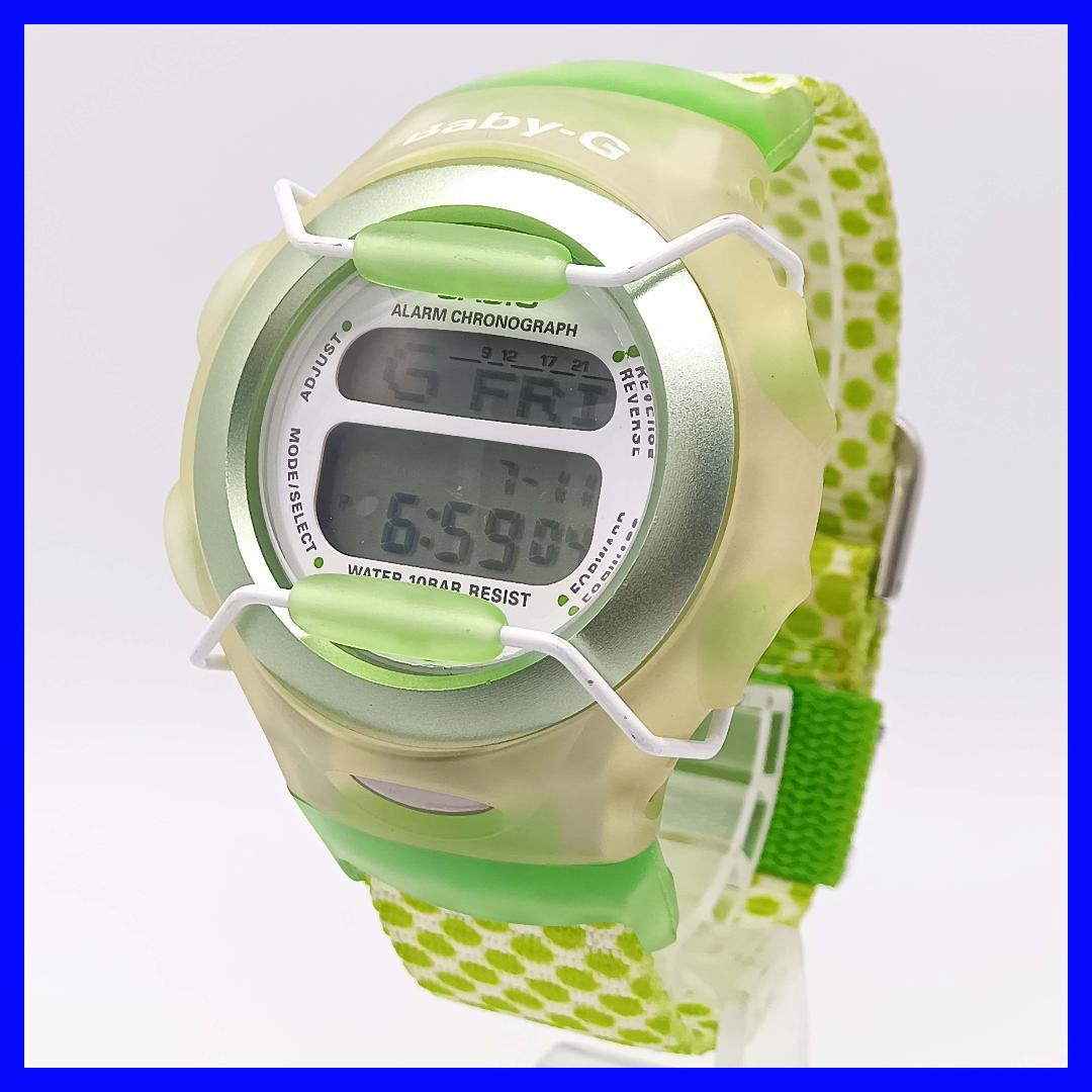 

[USED] 394 Battery replaced Casio Baby-G Digital Watch Green