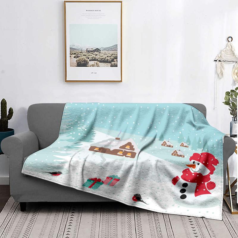Home Decoration Plush Throw Sofa Blanket Bedspread Bed Fluffy Soft Blankets Decor Plaid Modern Halloween Merry Christmas Winter