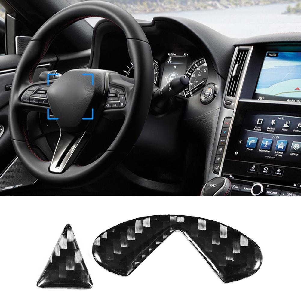 Kohlefaser Auto Lenkrad Aufkleber Abdeckung Dekor Passend für Infiniti Q50 Q60 2013 2014 2016 201
