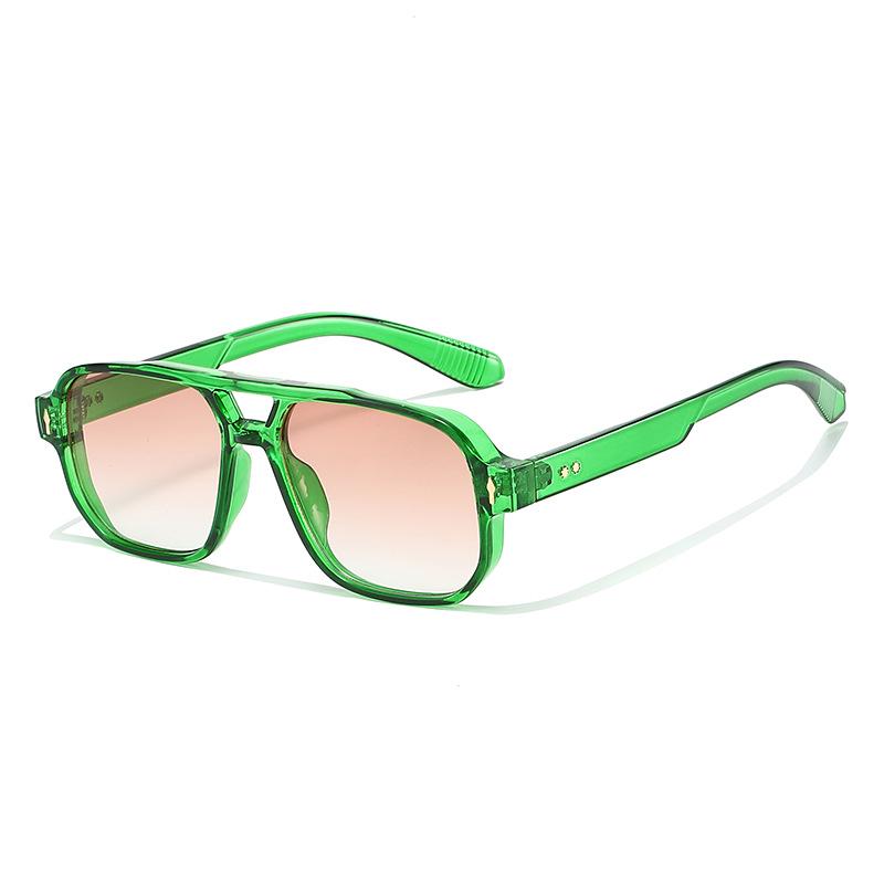 Double-Beam Arrow Rice Nail Retro Square Sunglasses for Men & Women