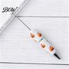 Smooth Writing Beaded Pens Halloween Rhinestone Beadable Pen, DIY Sparkly Cat Pumpkin Ghost Plastic Handmade Gift Glitter Black Ink Ballpoint Pen for