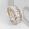 1Pc Bohemian Hand-Woven Leather Bracelet with Alloy Magnetic Clasp - Fashionable Women's Accessory