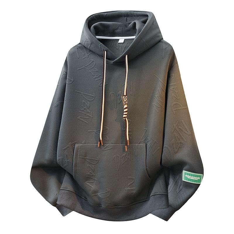 

Мужской свитер с капюшоном и длинными рукавами для весны и осени, повседневный свободный и универсальный свитер XXL серый