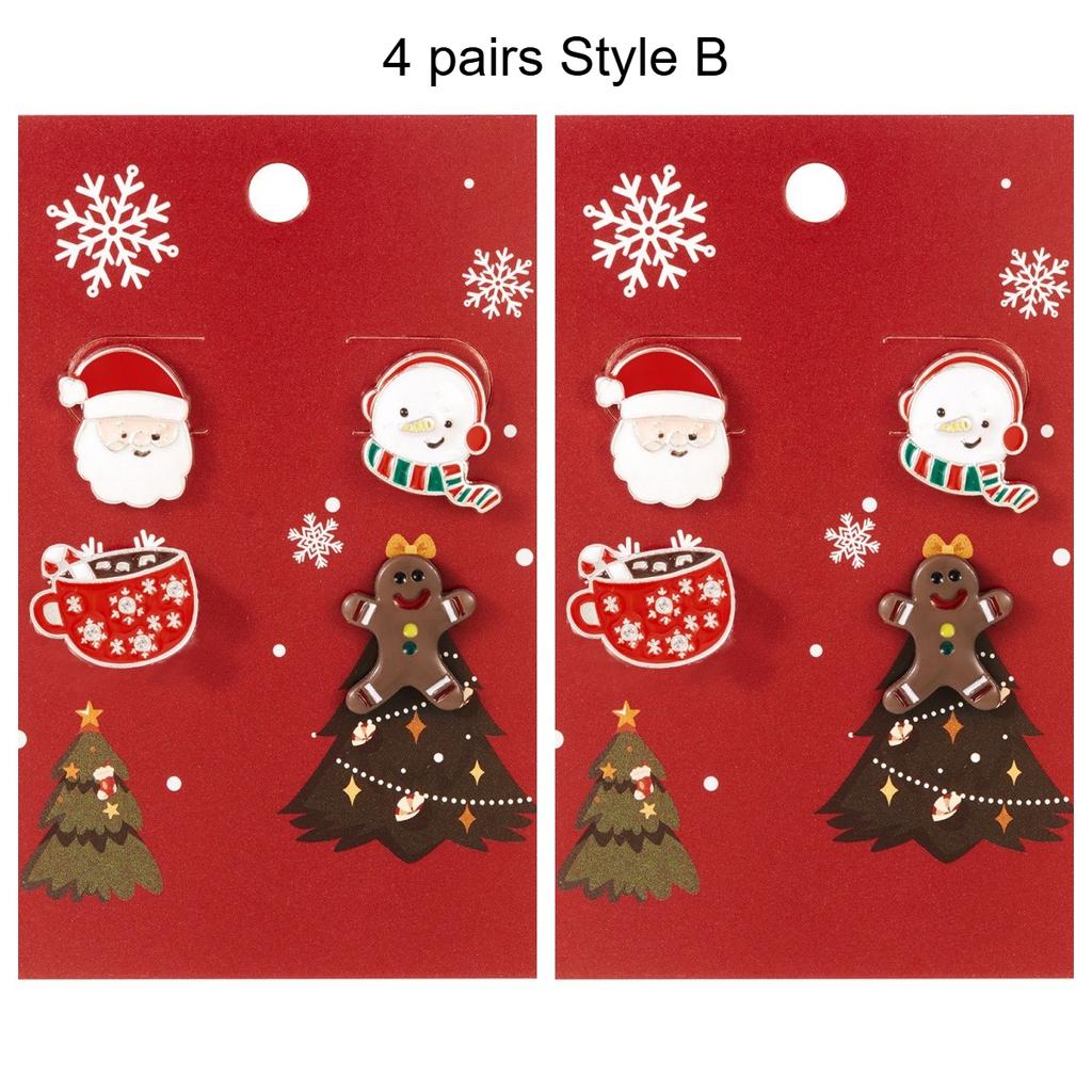 4 Pairs zinc alloy Fashion Minimalist Earrings: Studs for Women - Festive Gift Wearable Everyday Large Multi-Piece Jewelry