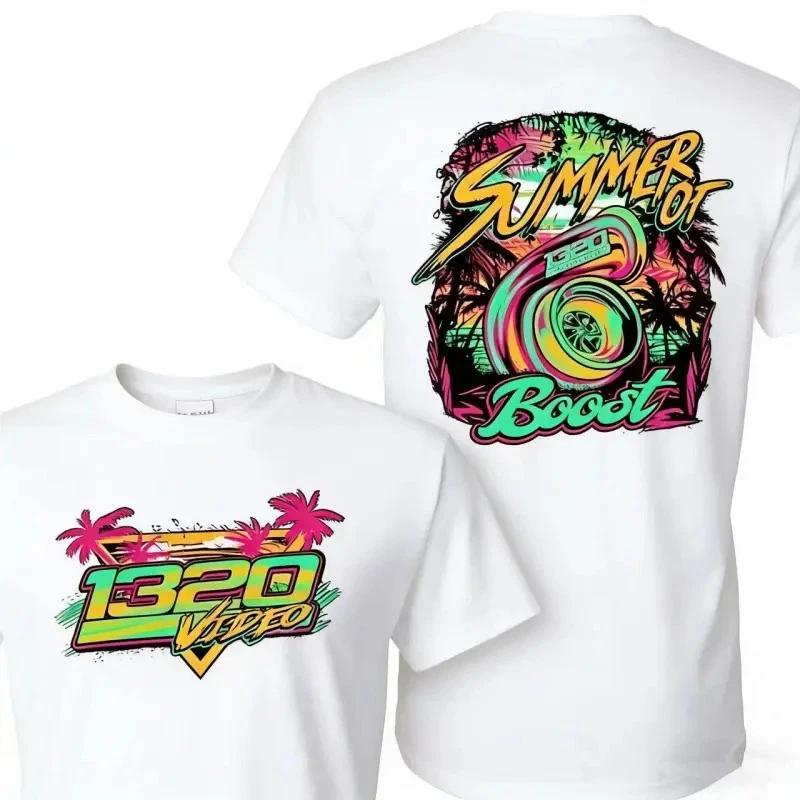 1320 Video Neon Turbocharger Racing T-Shirt – Motorsport Graphic Tee, Car Enthus L