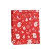 12 PCS Christmas Party Gift Bags Handle Red Kraft Paper Bags Santa Claus Printed Gift Bags Shopping Bag for New Year Christmas