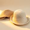 2026 New Women's Summer French-Style Hollowed-Out Bucket Hat Travel Beach Breathable Foldable Straw Sun Hat