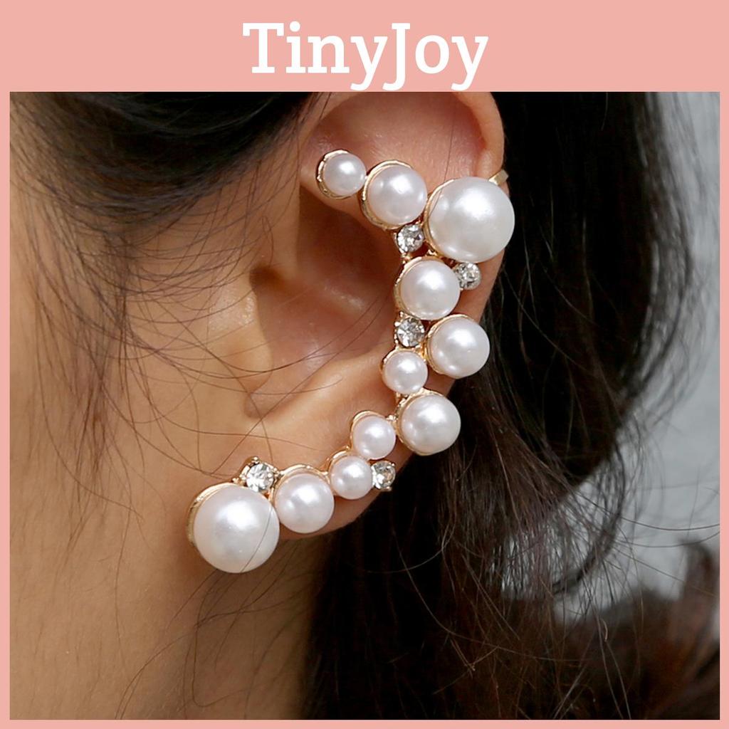 Stylish Pearl Simulation Earring With Sparkling Rhinestones For Casual Wear