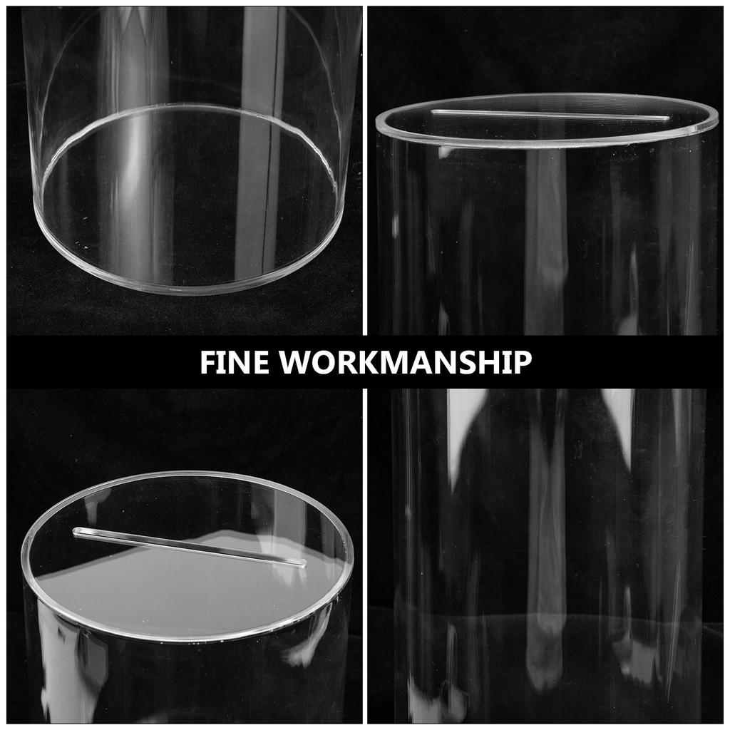 Transparent Piggy Bank Desktop Saving Pot Clear Money Kid Room Decoration Cylindrical Child