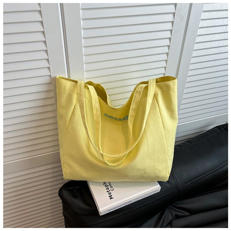 

Сумка-тоут новая холщовая на плечо портативная простая повседневная большая вместимость женская тканевая сумка жёлтый