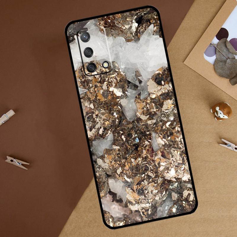 Agate Gem Crystals Marble Pattern For Oppo A18 A38 A58 A78 A98 A40 A60 A80 A74 A94 A54 A16 A76 A96 A15 A57S A17 A77 Phone Case