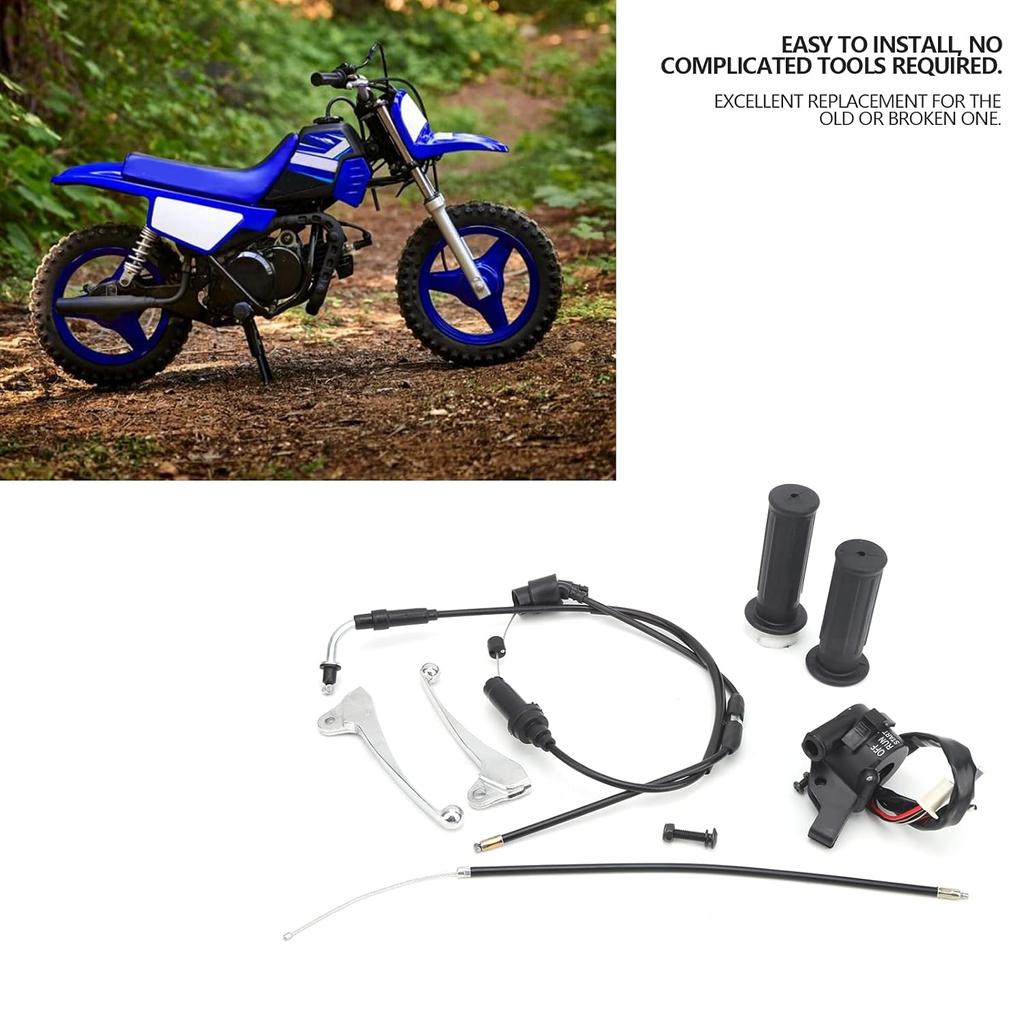 Gaszug, Gasgriffkabel Bremshebel Zündschalter ABS & PVC Set Passend für YZinger 50/Peewee PW50