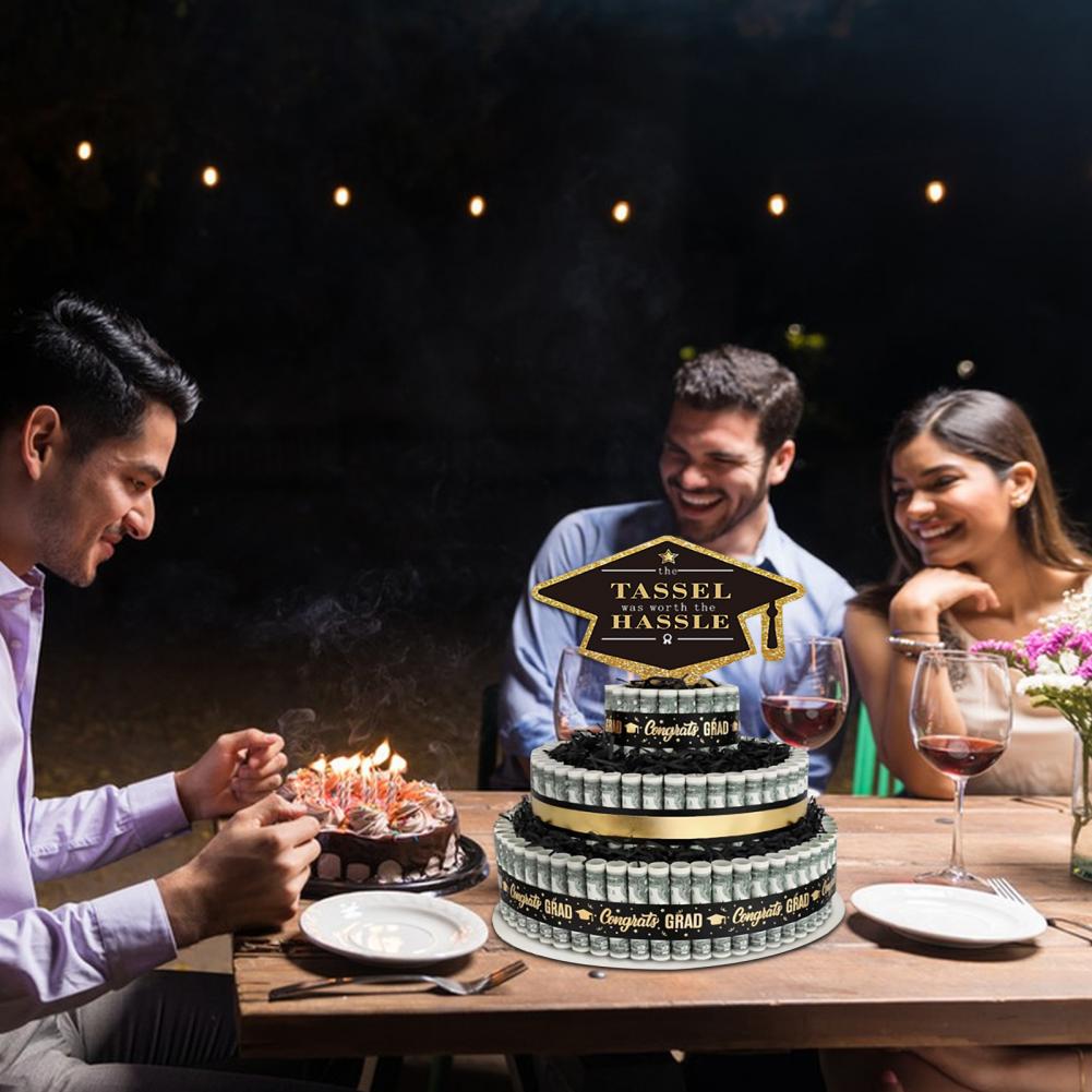 Abschlussjahrgang 2025 DIY Set Geldkuchen Rollenhalter Abschlussgeschenke 2025 3-stöckiger Geldkuchen für Jungen