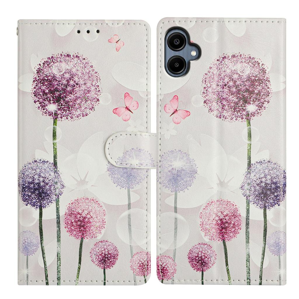 Für Samsung Galaxy A07 Hülle Musterdruck Brieftasche Ständer Klappbar Leder Handyhülle mit Riemen