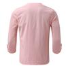 Men's Casual Relaxed Trendy Beach Cotton And Linen Top - Men's 7-inch Sleeve Long Tie-