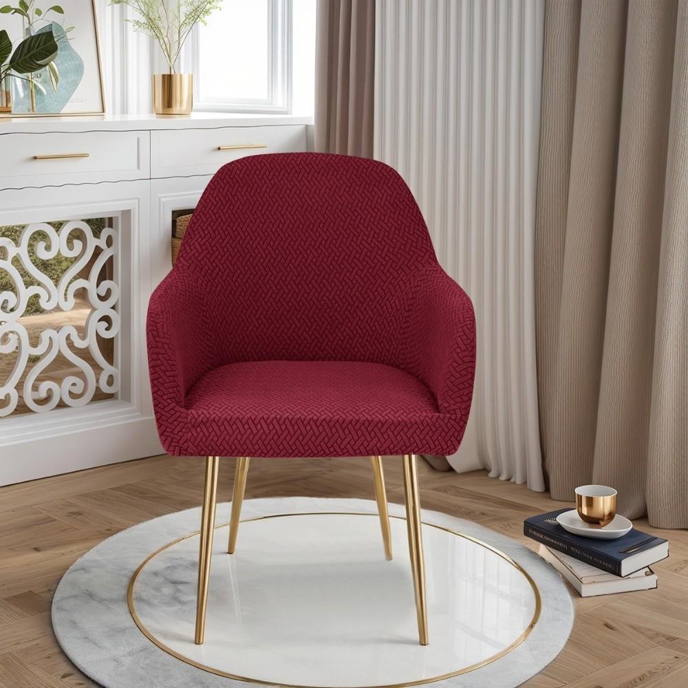 High-elastic Hotel Dining Chair Cover Anti-slip Jacquard Seat Cover Dust-proof Soft High Armchair Cover