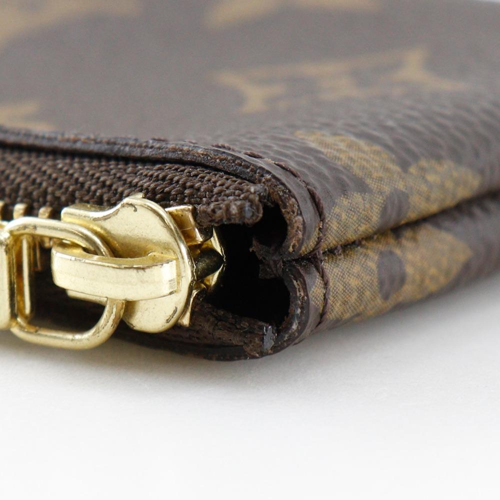 Louis Vuitton Pochette Cre Coin Purse M62650 Brown Monogram Canvas Unisex Used
