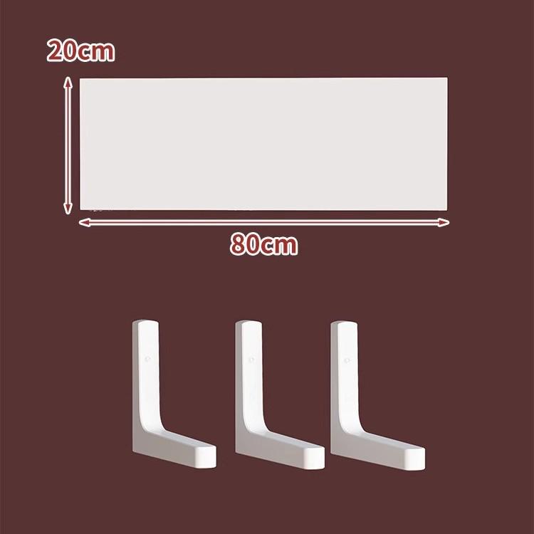 Paint-Free Floating Wall Shelf: Wooden Wall-Mounted Bookshelf and Storage Plank