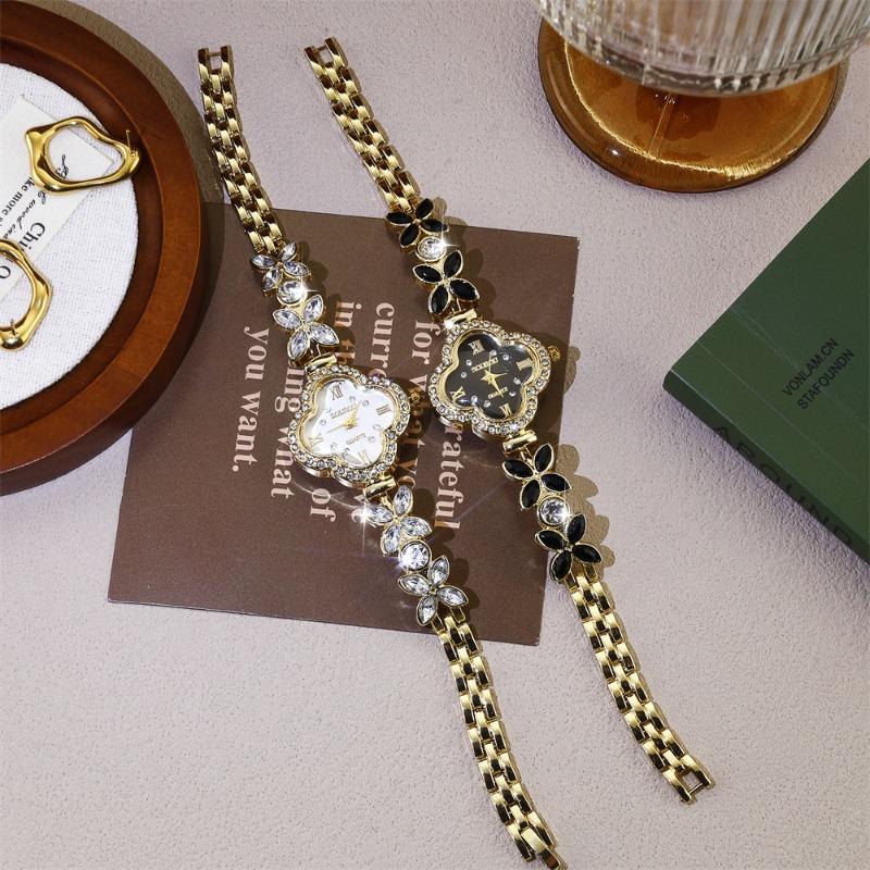 Fashion Clover Bracelet Quartz Watch Women's Colorful Gemstone Full Diamond Watch