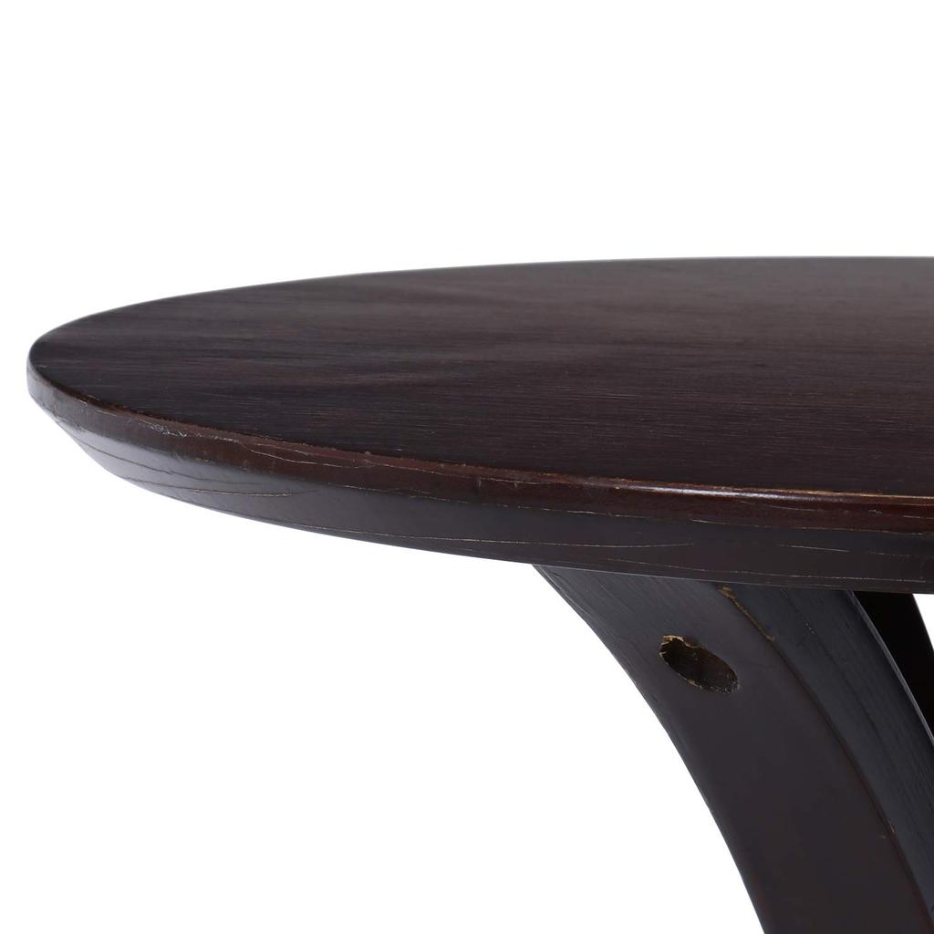 Fuji Boeki Side Table/Nightstand, Round, 40cm Wide X 40cm Deep X 54cm High, Dark Brown, Natural Wood, Assembly Required, 77662