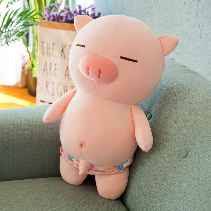 Beach Swim Trunks Pig Plush Toy Cushion - Cute Doll Birthday Gift