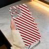 B-Burgundy White Stripe P-pattern  Phone Case Transparent Silicone Soft For iPhone 17 16 15 14 13 12 11 Mini Pro Max Plus
