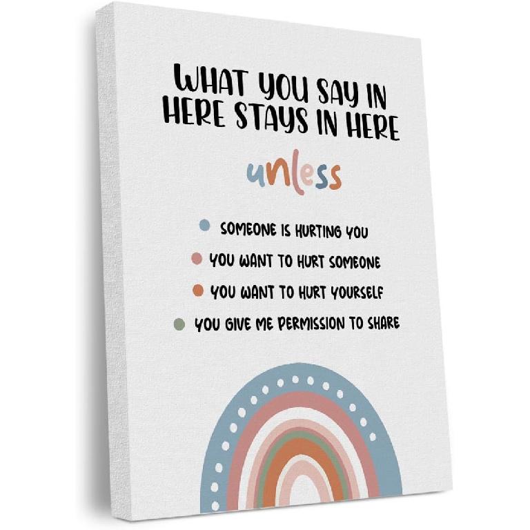 Pirational Positive Affirmations Canvas Wall Art Framed Art Motivational Therapy Office Decor Growth Mindset Wall Decor Modern Artwork Living Room