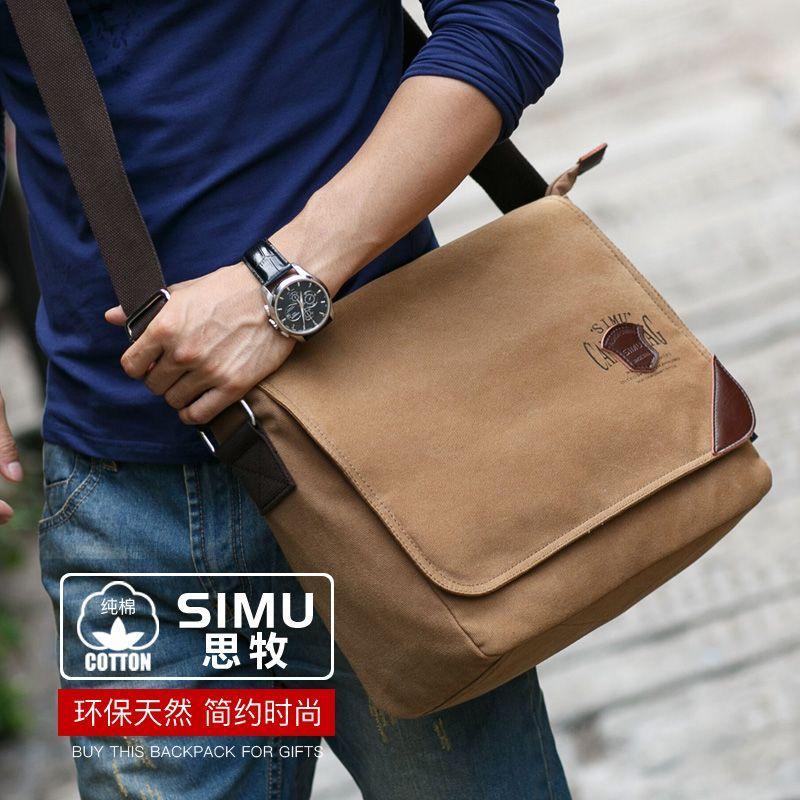 

Trendy New Arrival Canvas Men Large Capacity Shoulder Bag Single shoulder strap