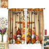 Autumn Fall Harvest Decor Window Curtains Happy Fall Pumpkin Scarecrow Seasonal Nursery Drapes Halloween Window Treatment
