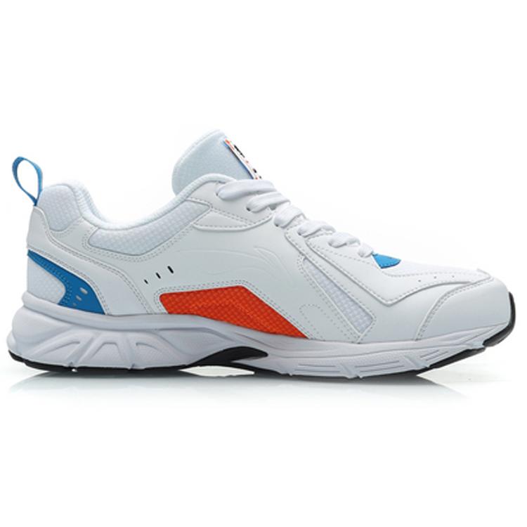 Li Ning Comfortable Slip Resistant Abrasion Resistant Low top Running Shoes Men's Standard White ARHP113-5