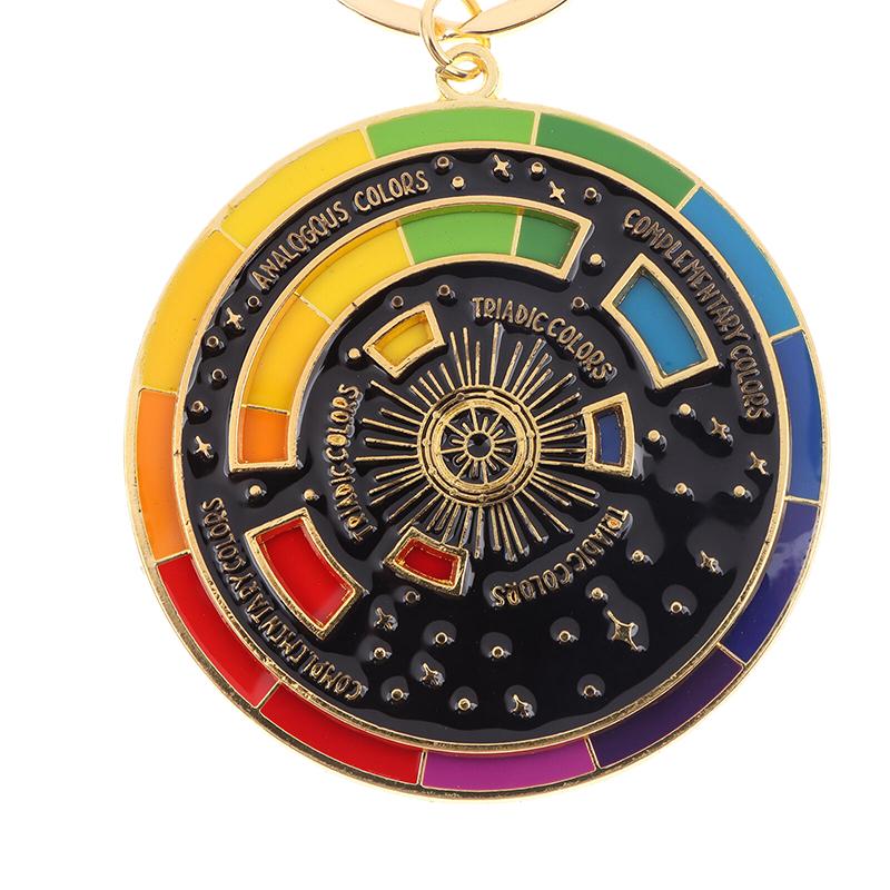 

Брелок-цветовой круг Интерактивный поворотный диск Сплав Брелок Креативный красочный брелок для ключей от машины