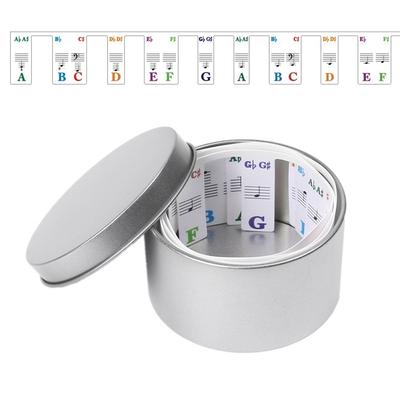 Adesivi per tasti del pianoforte senza colla, 61/88 tasti full size, tastiera per pianoforte, marcatore per note, adesivi per tasti del pianoforte per principianti e bambini, con custodia