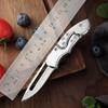 Outdoor Folding Knife Fruit Knife Stainless Steel Camping Knife Mini Mechanical Folding Knife Keychain Carrying Pocket Knife
