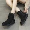 Fashion 2024 Fashion Shoes Female Side Zipper Women's Boots Winter Round Toe Plush Fleece for Warmth Solid Short Barrel Flat Boots
