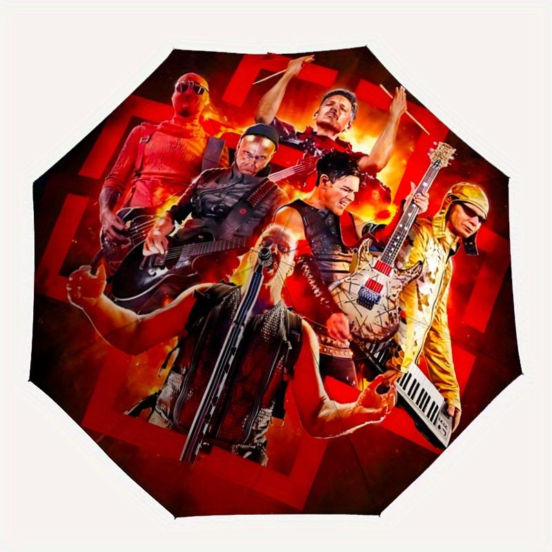

1pc Rammstein Automatic Open/Close Umbrella, Portable 3-Fold Compact Umbrella for Men & Women, Perfect Gift for Birthday132