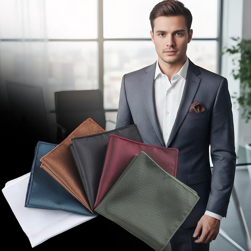 1PC Polyester Fiber Lightweight Pocket Square Gentlemanly Soft Formal Dress Smooth Suit Pockets Delicate Feel Durability