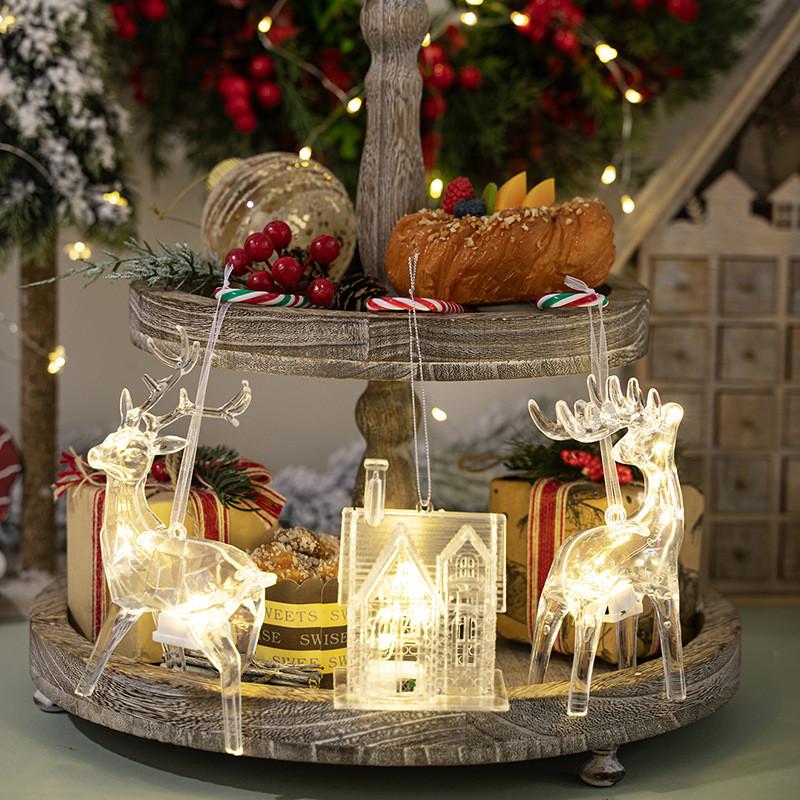 Acrylic Decorations Christmas Reindeer With Light For Holiday Gift And Decor