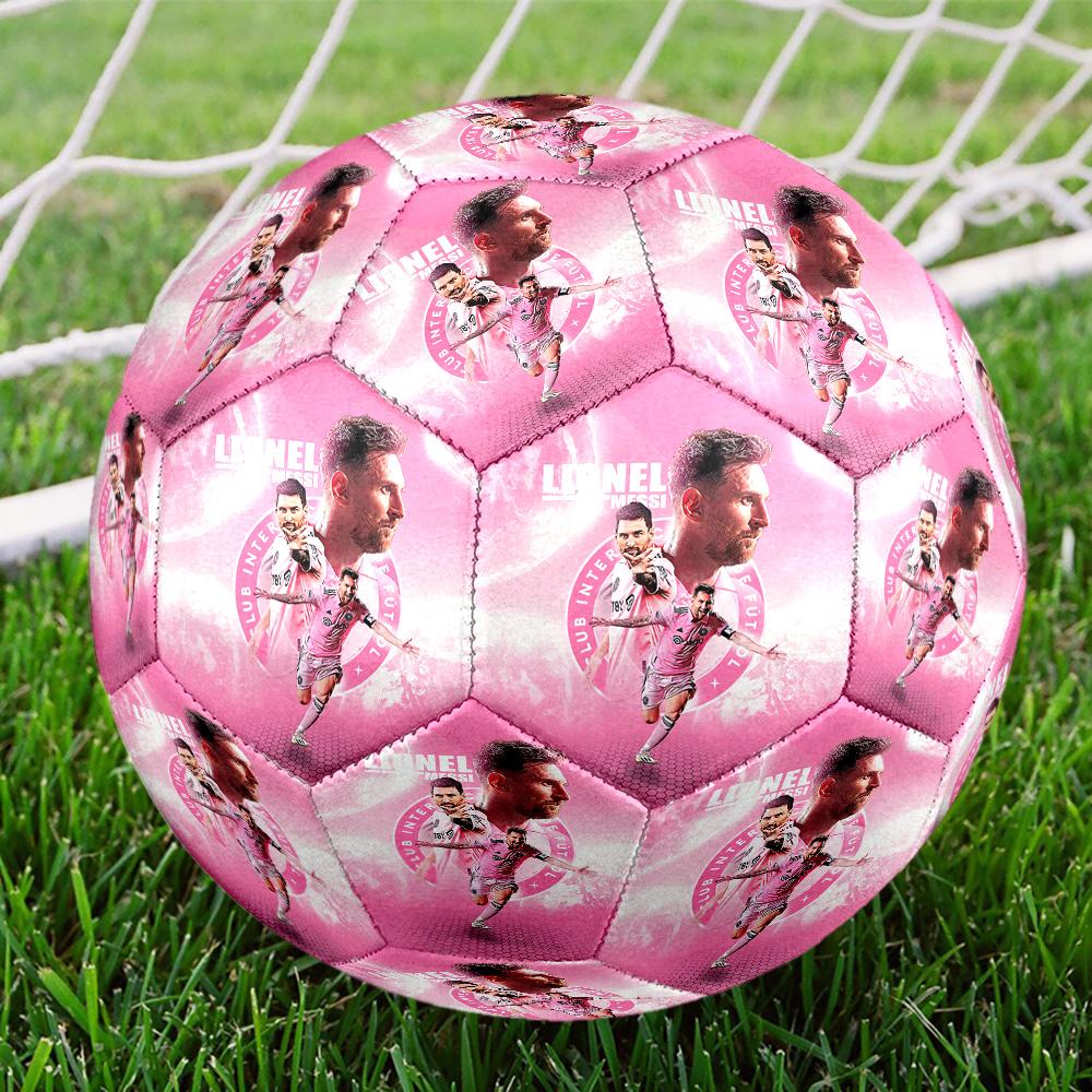 Messis Firande Pose Storlek 5 Fotboll Maskinsydd Inomhus/Utomhus Träning och Matcher Perfekt Minnesgåva för Fotbollsälskare