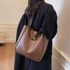 2025 Solid Color PU Trendy Personalized Daily Commuter Small Bag Simple Women's Bag Shoulder Bag Underarm Bag Metal Buckle Women's Bag