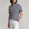 Polo Ralph Lauren SS22 Striped Slim Fit Embroidered Logo Short Sleeve Polo Shirt Men Tops Navy-Blue MNPOKNI1N821598-410