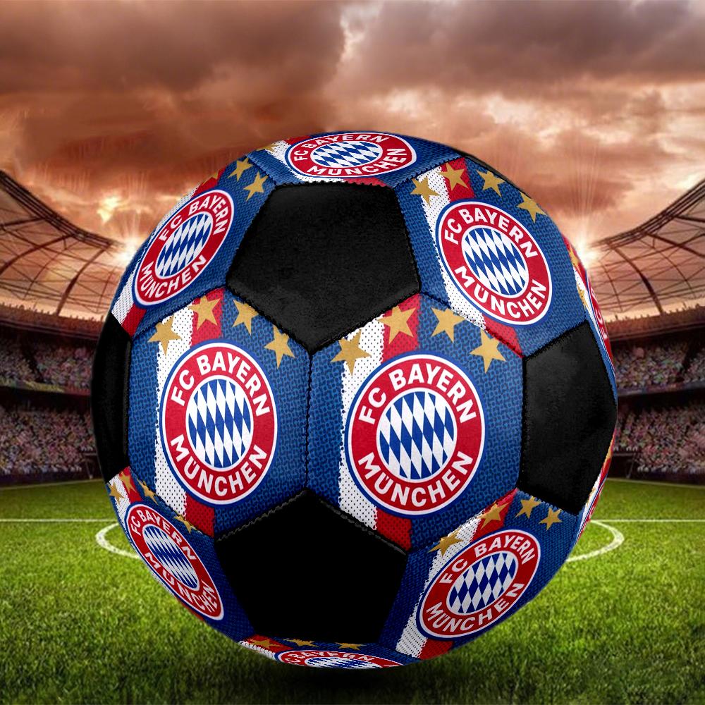FC Bayern Munich Indoor Soccer Ball Colorful Machine Stitched PVC Size 5 Team Training Competition Ready Durable High-Bounce Cool Sports Gift