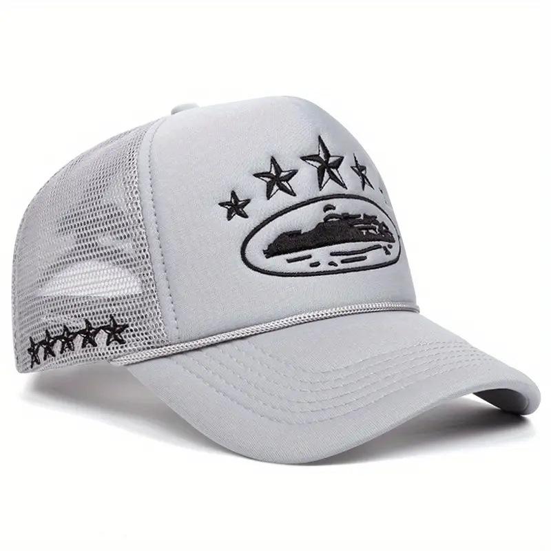 Unisex Men Women Cap Pentagram Embroidery Baseball Net Caps Spring Summer Outdoor Adjustable Casual Hats Sunscreen Hat