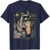Raccoon Drinking Iced Coffee Funny Animal Meme T-shirt Men and Women Summer Cotton Clothing Short Sleeved Tee