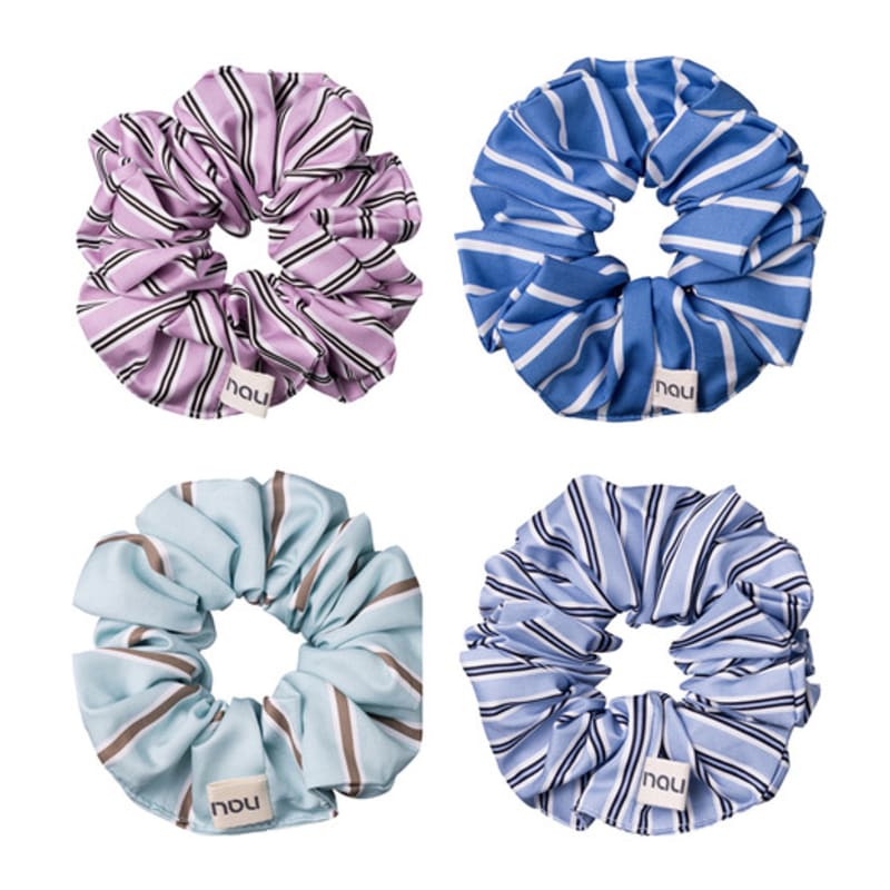 Nau Orchid Stripe Scrunchie Deep Blue
