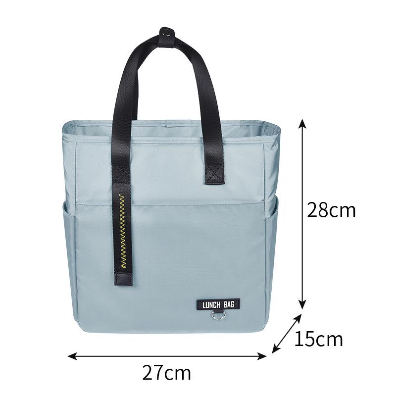Beilian PEVA Insulated Lunch Bag for Office Workers, Waterproof High-Capacity Handheld Lunch Box with Ice Pack.