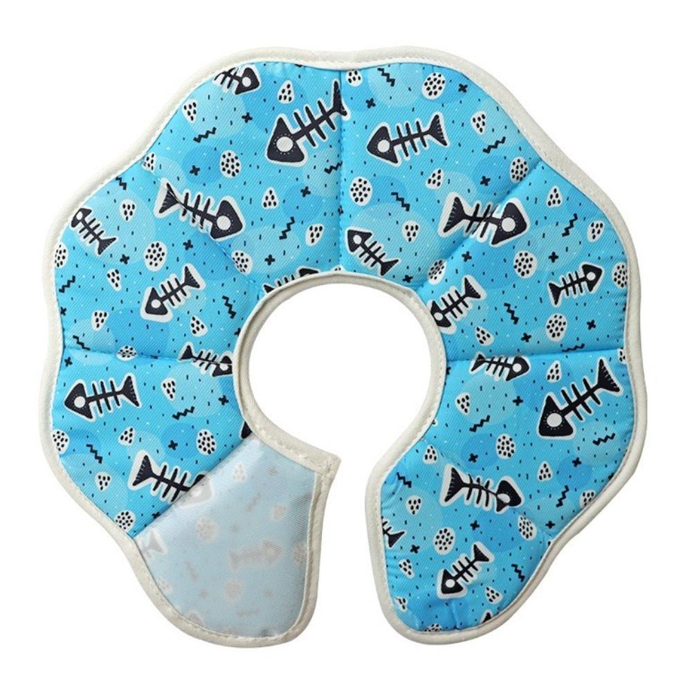 Adjustable Cartoon Printed Cat Cone Collar Breathable Soft Pet Elizabethan Collar Waterproof Cat Recovery Collar Pet Grooming