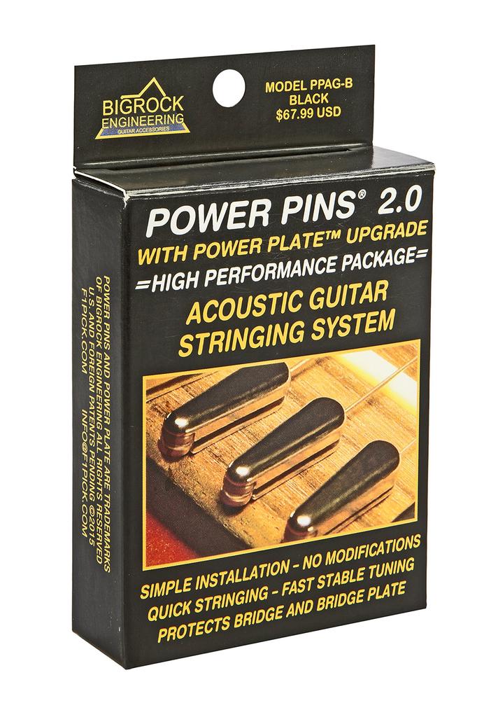 Big Rock Engineering Acoustic Guitar Power Pin and Plate (Black)