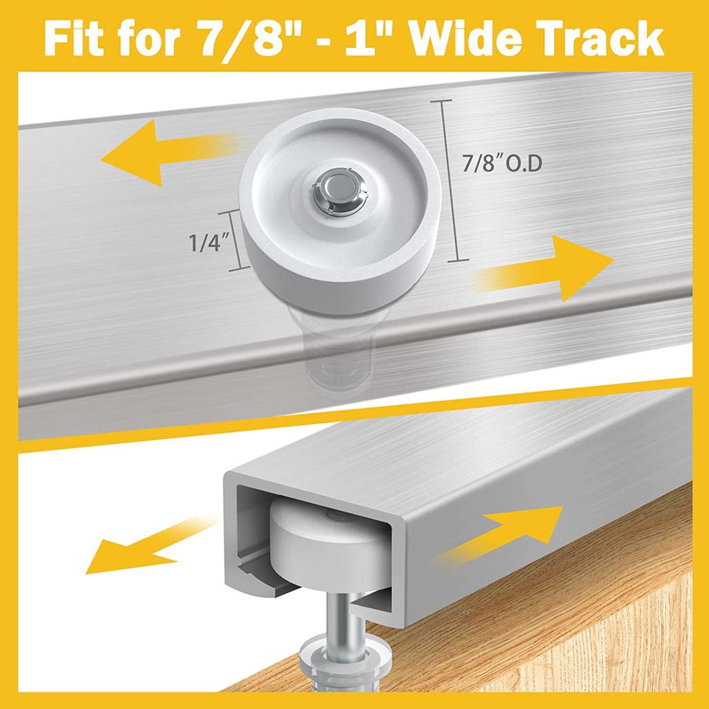 Door Hardware Repair set Closet Door Hardware set with Guide Wheels Metal Closet Door Hardware Repair Replacement set